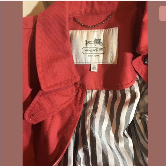 Coach Twill Belted Getaway Trench Coat Jacket L - Picture 8 of 8